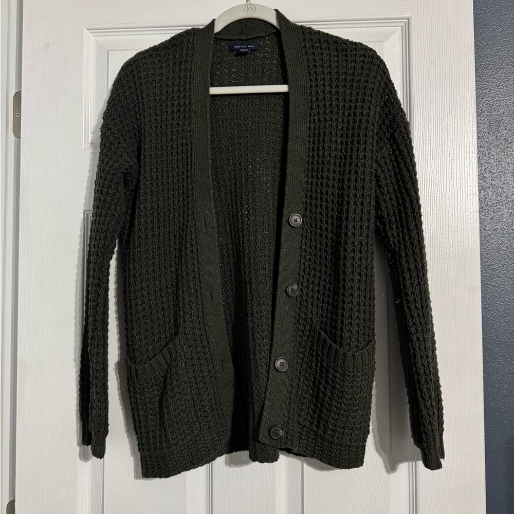 Women’s Green Cardigan Sweater